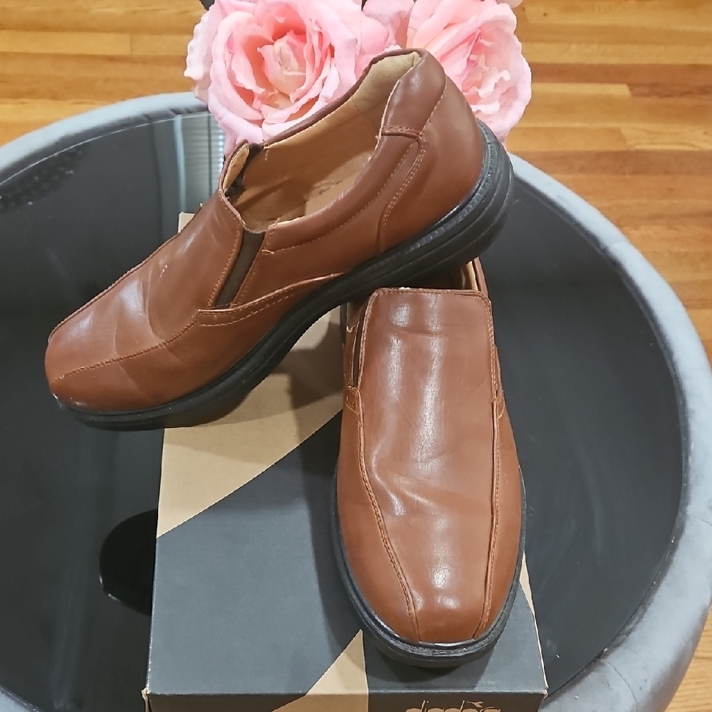 Classic Brown Leather Slip-On Loafers